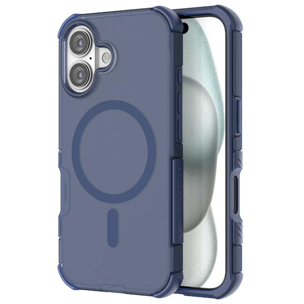  iPhone 16 Skal MagSafe Shockproof Hybrid Blå