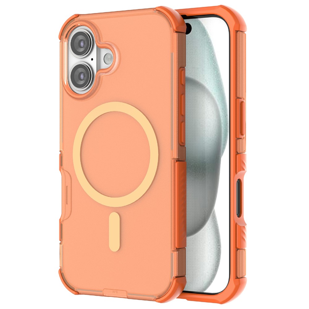  iPhone 16 Skal MagSafe Shockproof Hybrid Orange