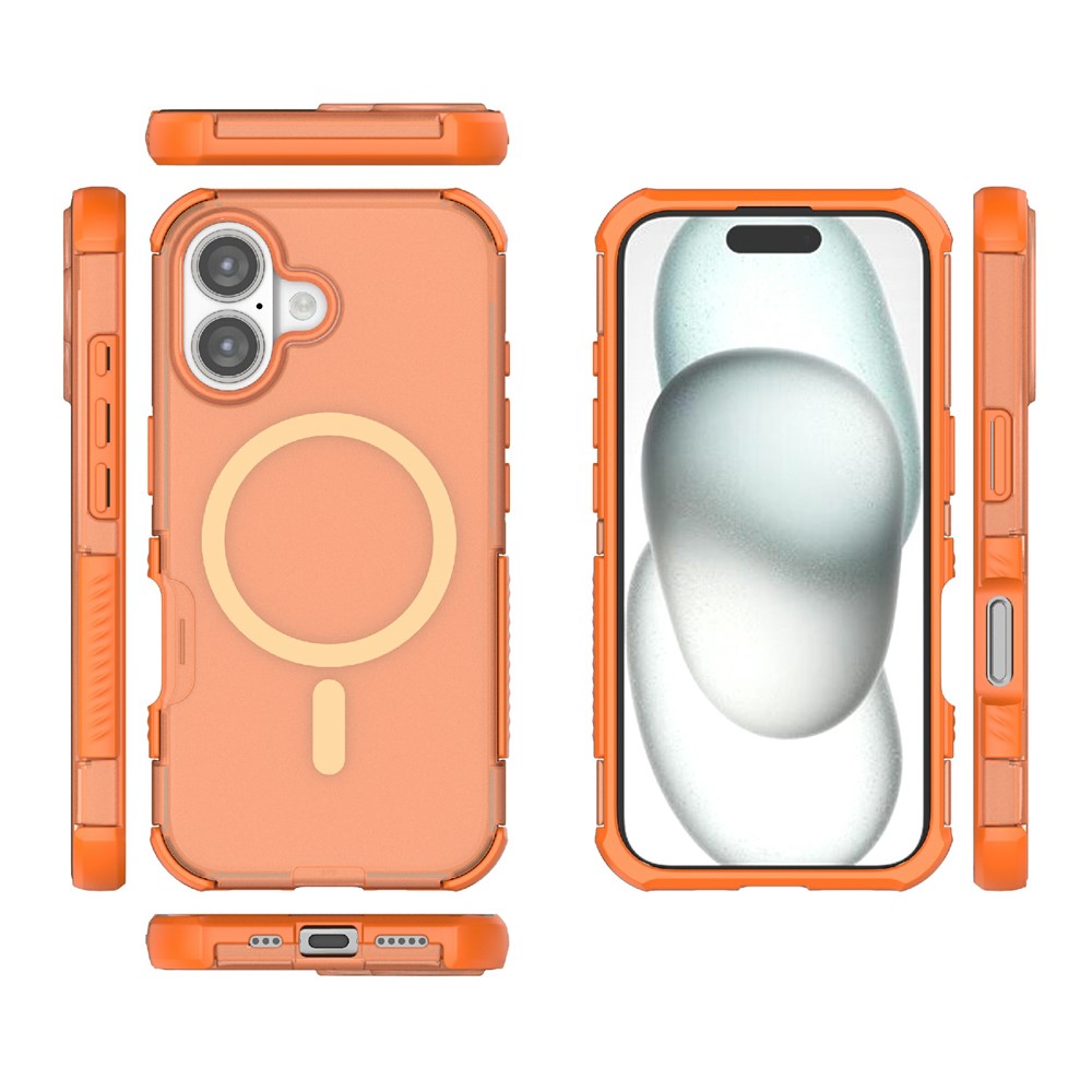  iPhone 16 Skal MagSafe Shockproof Hybrid Orange