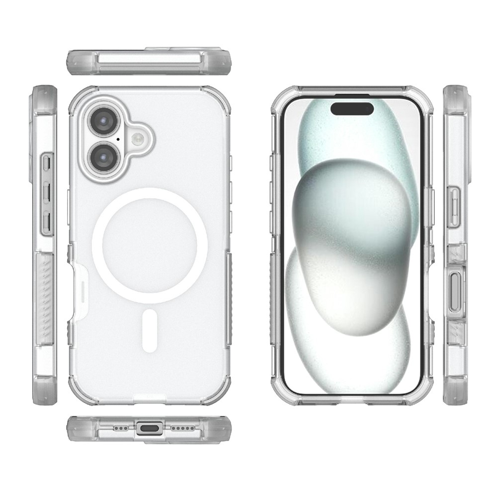  iPhone 16 Skal MagSafe Shockproof Hybrid Vit