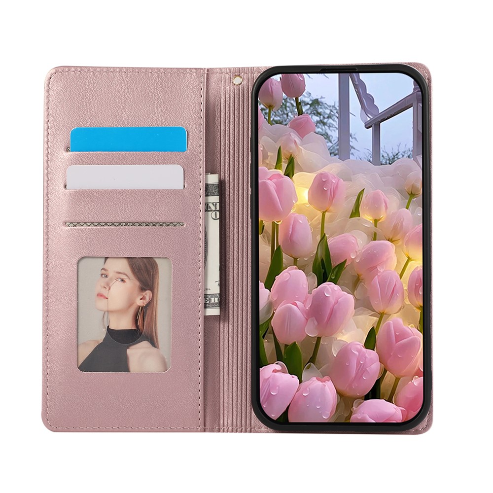  Samsung Galaxy S26 Ultra Fodral RFID Rhombus Läder Roséguld