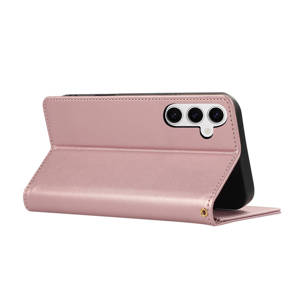  Samsung Galaxy S26 Plus Fodral RFID Rhombus Läder Roséguld