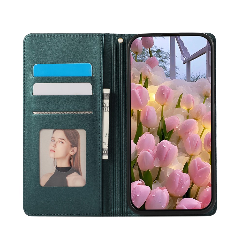  Samsung Galaxy S26 Plus Fodral RFID Rhombus Läder Grön