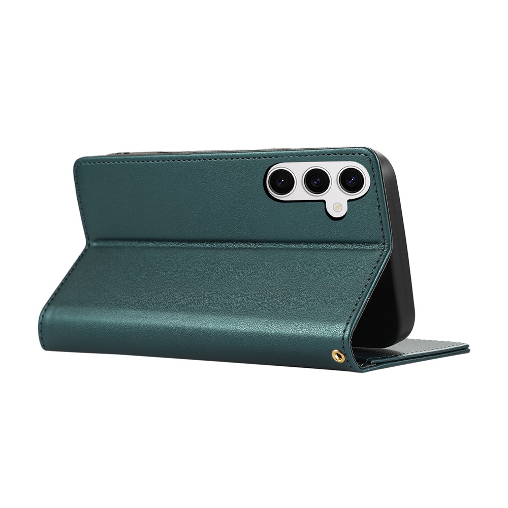  Samsung Galaxy S26 Plus Fodral RFID Rhombus Läder Grön