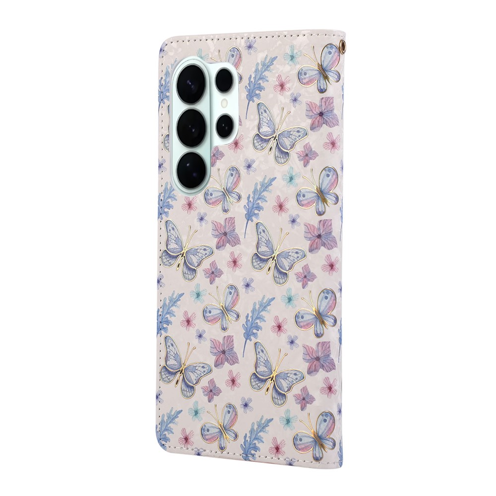  Samsung Galaxy S26 Ultra Fodral RFID Läder Fjärilar / Blommor