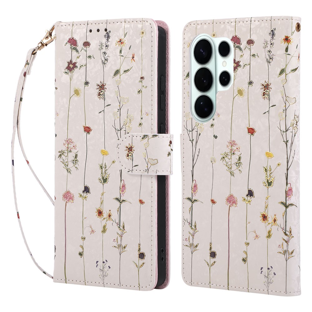  Samsung Galaxy S26 Ultra Fodral RFID Läder Små Blommor