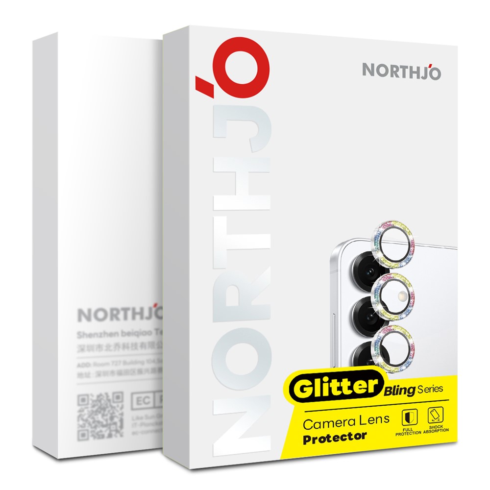 NORTHJO NORTHJO Samsung Galaxy S26 Linsskydd Glitter Silver