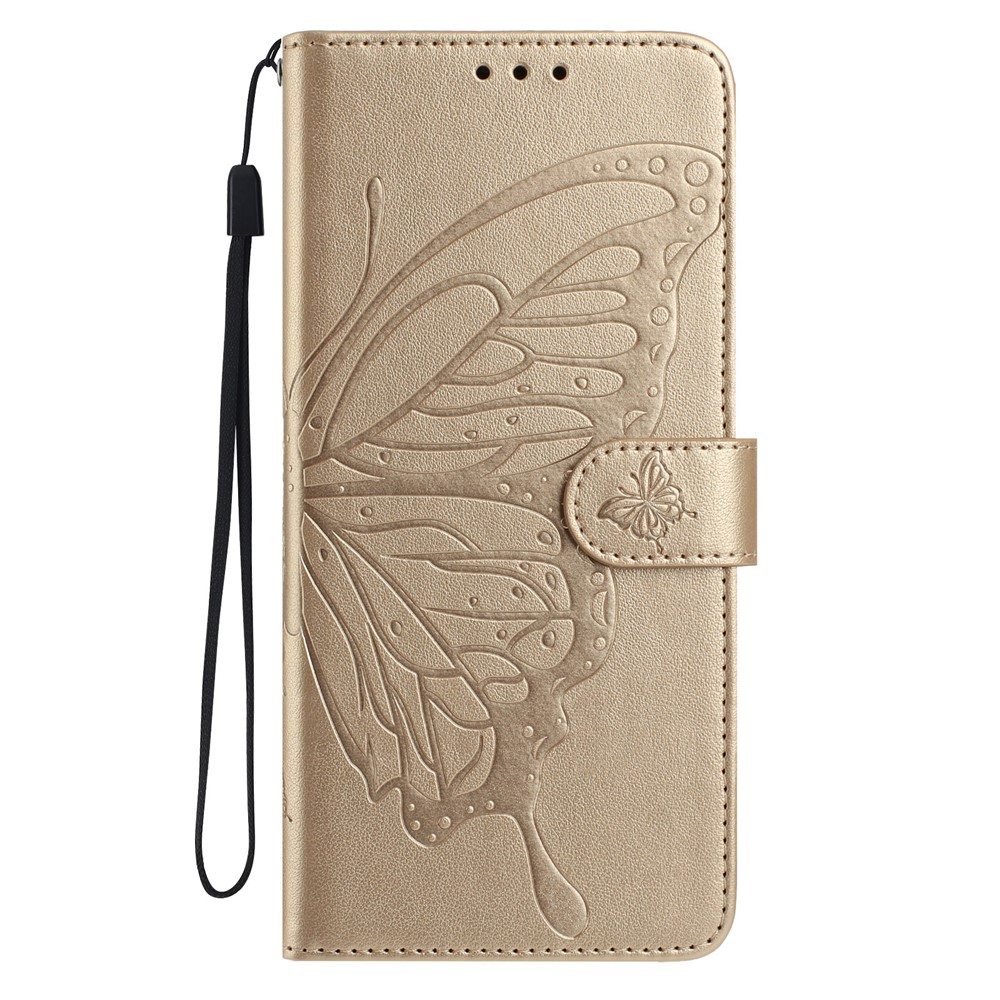  Google Pixel 10a Fodral Med Fjäril Tryck Guld