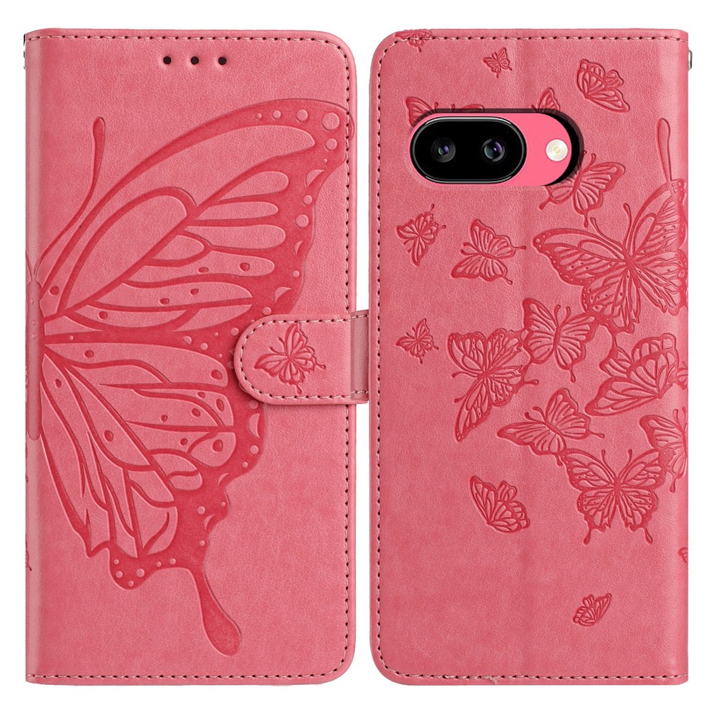  Google Pixel 10a Fodral Med Fjäril Tryck Rosa
