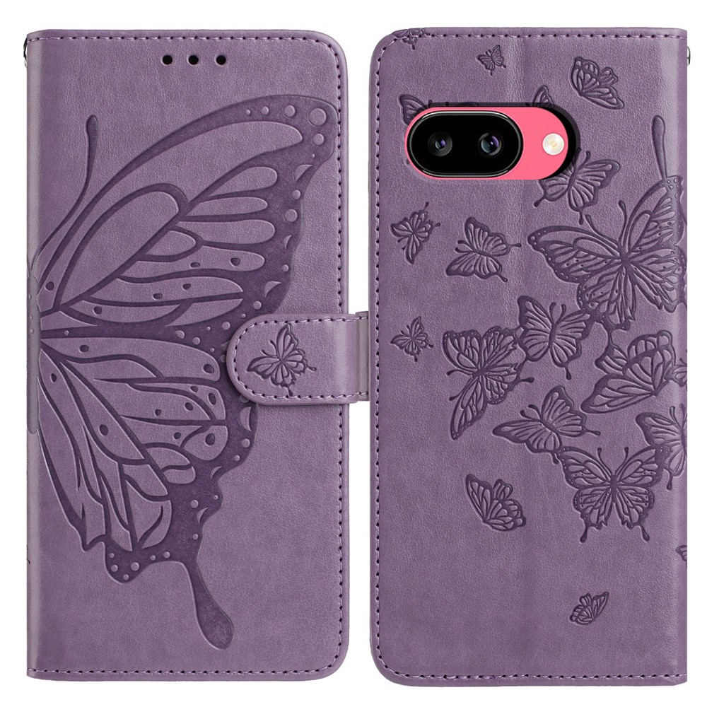  Google Pixel 10a Fodral Med Fjäril Tryck Lila