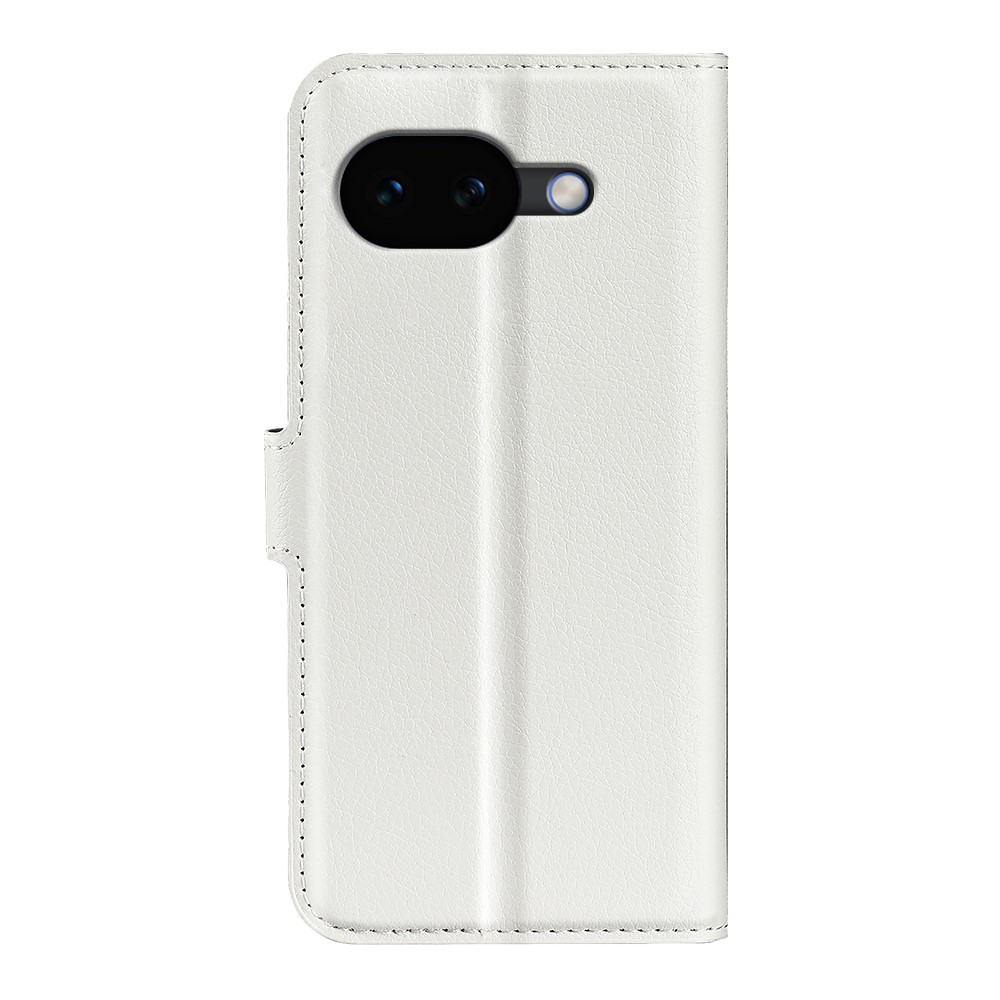  Google Pixel 10a Fodral Litchi Läder Vit