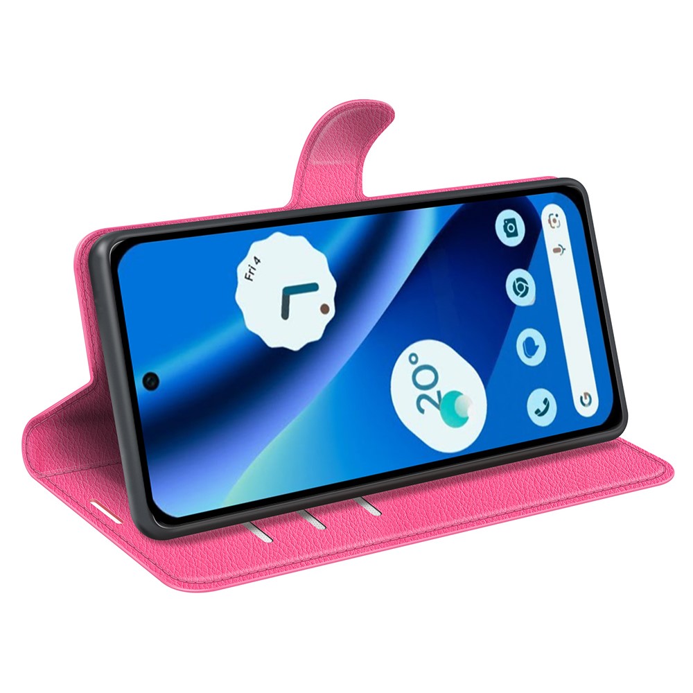  Google Pixel 10a Fodral Litchi Läder Rosa