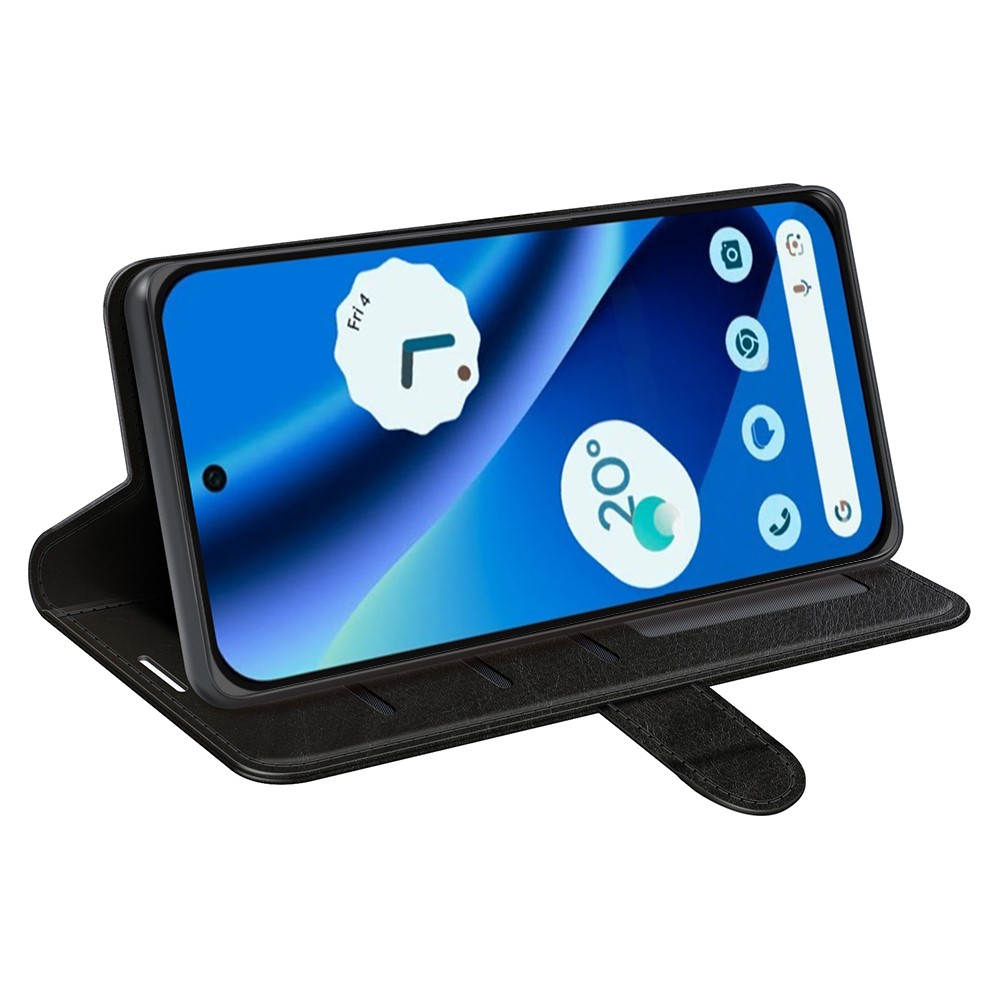  Google Pixel 10a Fodral Crazy Horse Läder Svart