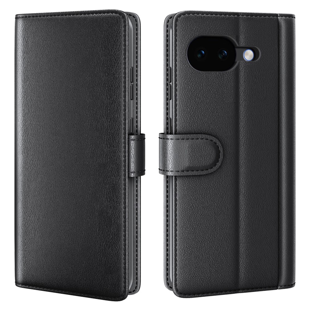  Google Pixel 10a Fodral Premium Äkta Läder Svart