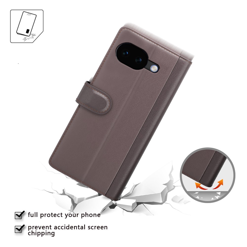  Google Pixel 10a Fodral Premium Äkta Läder Svart