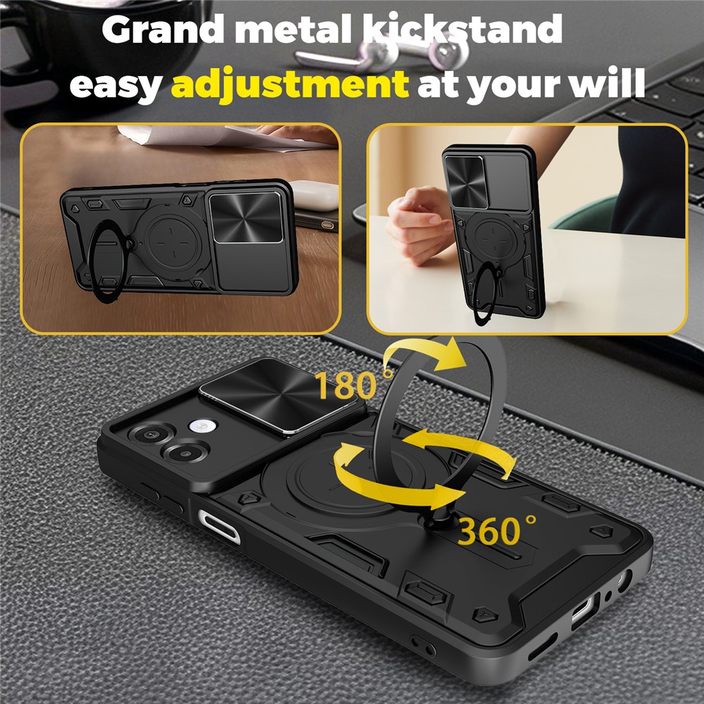  Samsung Galaxy A07 4G Skal CamShield Kickstand Hybrid Svart