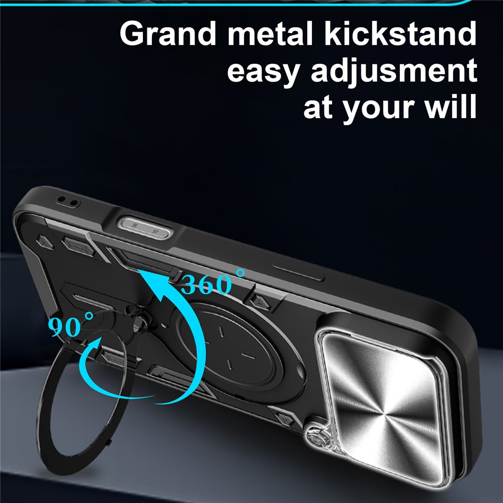  iPhone 17 Pro Max Skal CamShield Kickstand Hybrid Svart