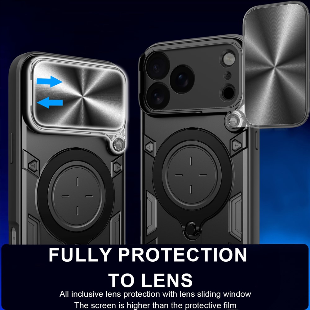  iPhone 17 Pro Max Skal CamShield Kickstand Hybrid Svart