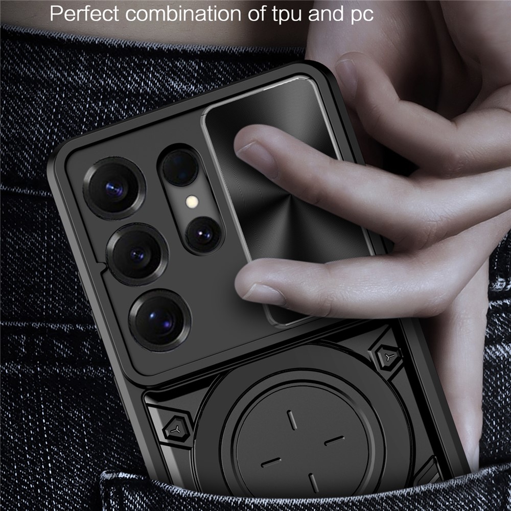  Samsung Galaxy S26 Ultra Skal CamShield Kickstand Hybrid Svart