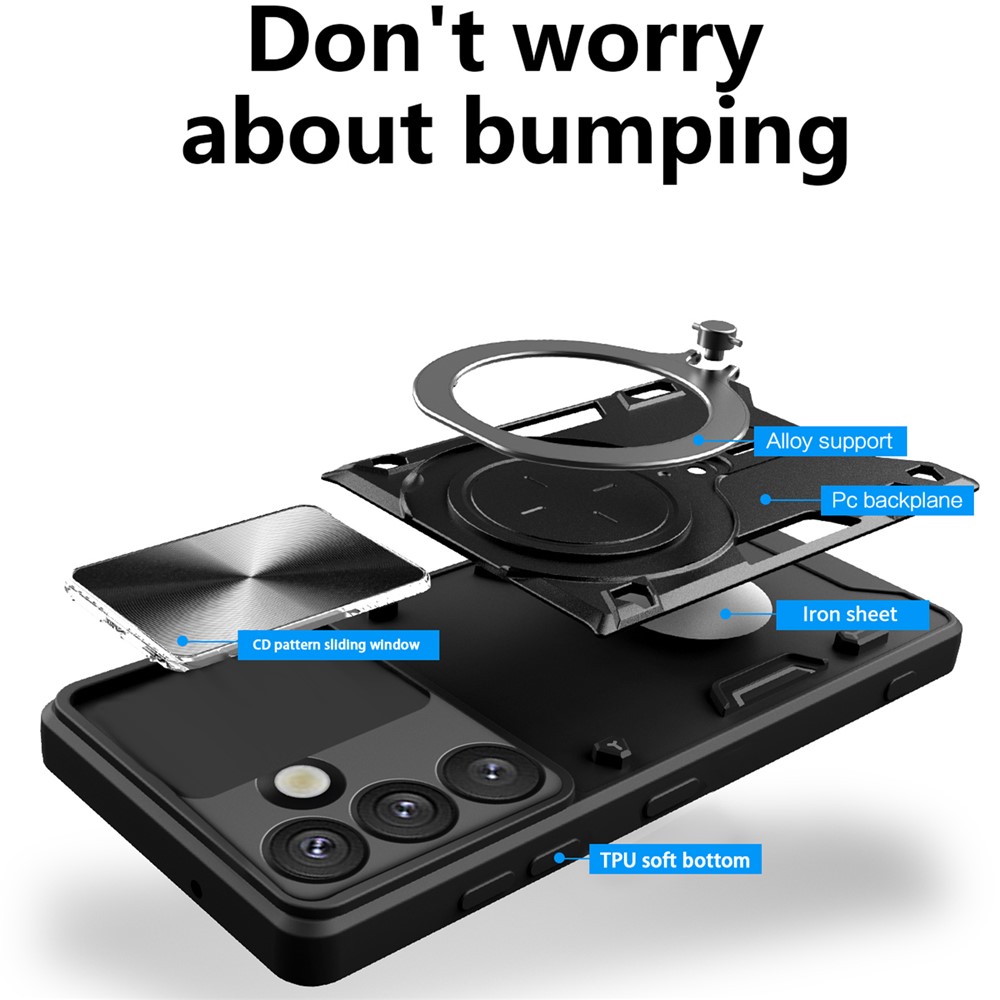  Samsung Galaxy S26 Skal CamShield Kickstand Hybrid Svart
