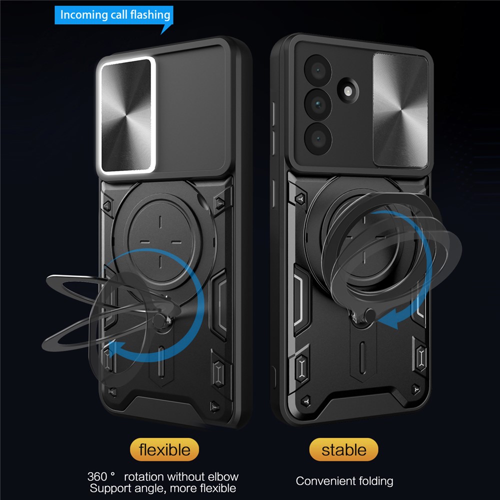  Samsung Galaxy A37 5G Skal CamShield Kickstand Hybrid Svart