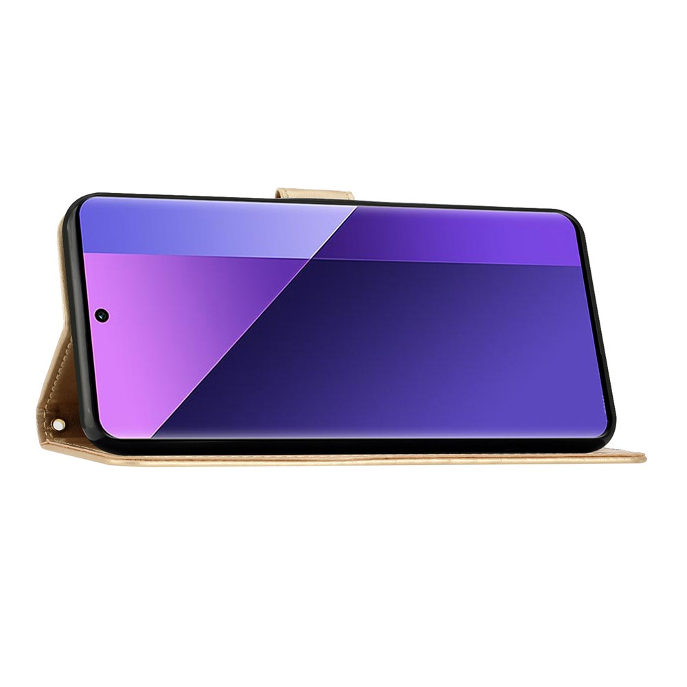  Google Pixel 10a Fodral Med Blommigt Tryck Guld