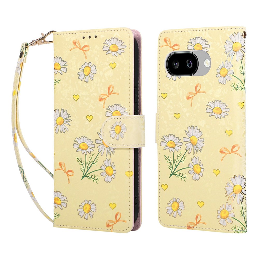  Google Pixel 10a Fodral RFID Läder Yellow Daisy