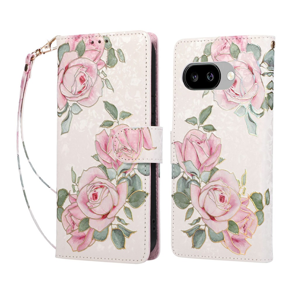  Google Pixel 10a Fodral RFID Läder Blommor