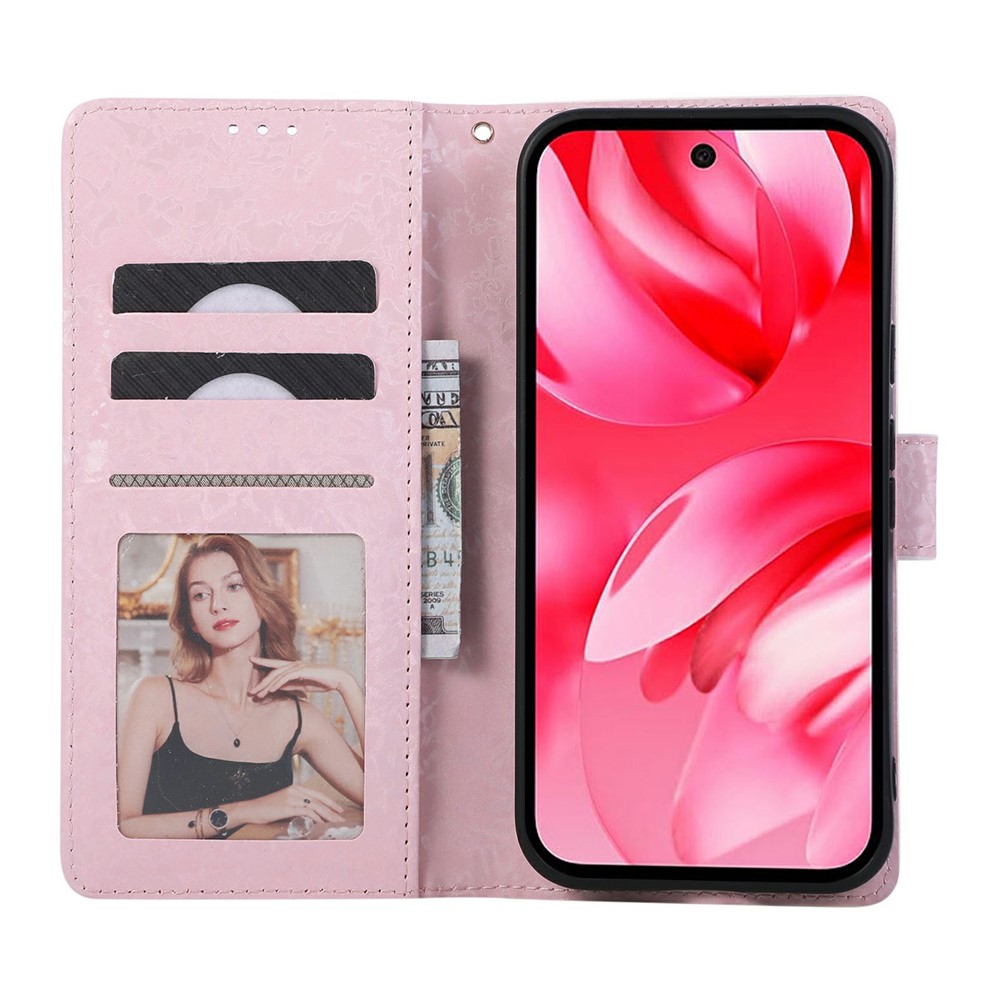  Google Pixel 10a Fodral RFID Läder Blommor