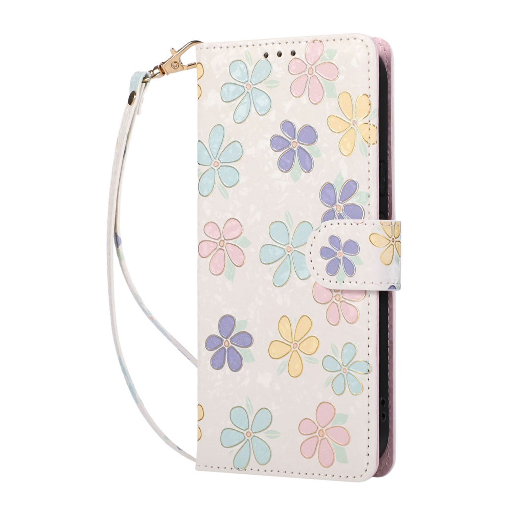  Google Pixel 10a Fodral RFID Läder Färgglada Blommor
