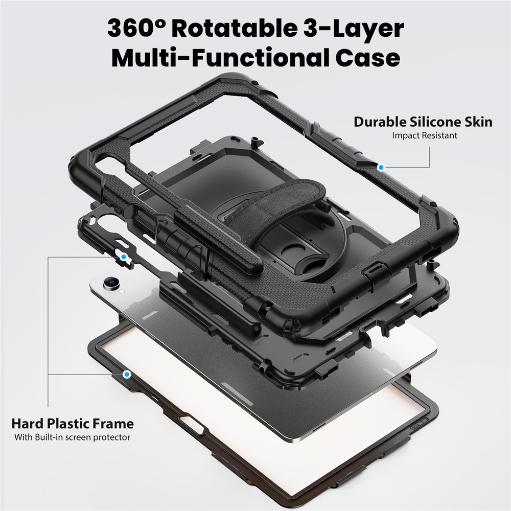  Galaxy Tab S11 Skal 360 Shockproof Hybrid Kickstand Svart