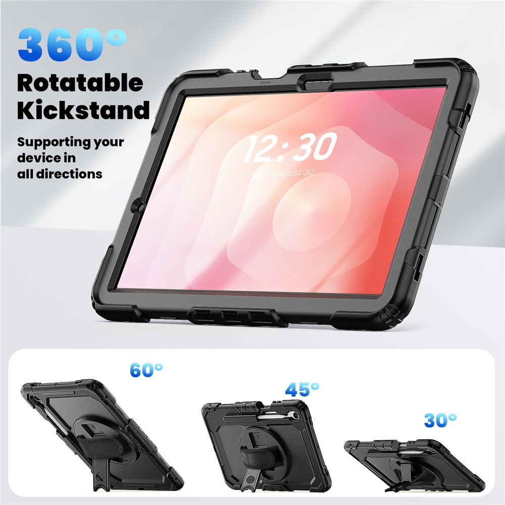  Galaxy Tab S11 Skal 360 Shockproof Hybrid Kickstand Svart