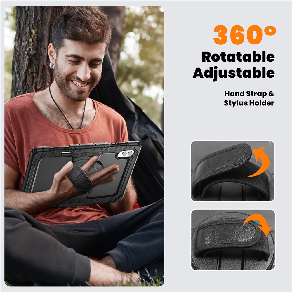  Galaxy Tab S11 Ultra Skal 360 Shockproof Hybrid Kickstand Svart