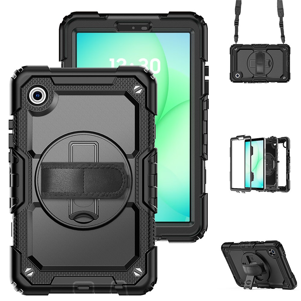  Galaxy Tab A11/A9 Skal 360 Shockproof Hybrid Kickstand Svart