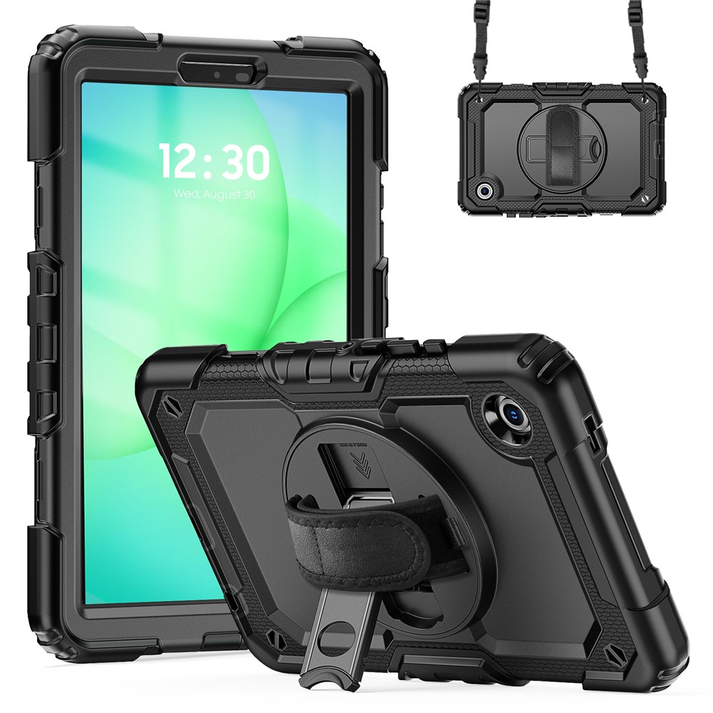  Galaxy Tab A11/A9 Skal 360 Shockproof Hybrid Kickstand Svart