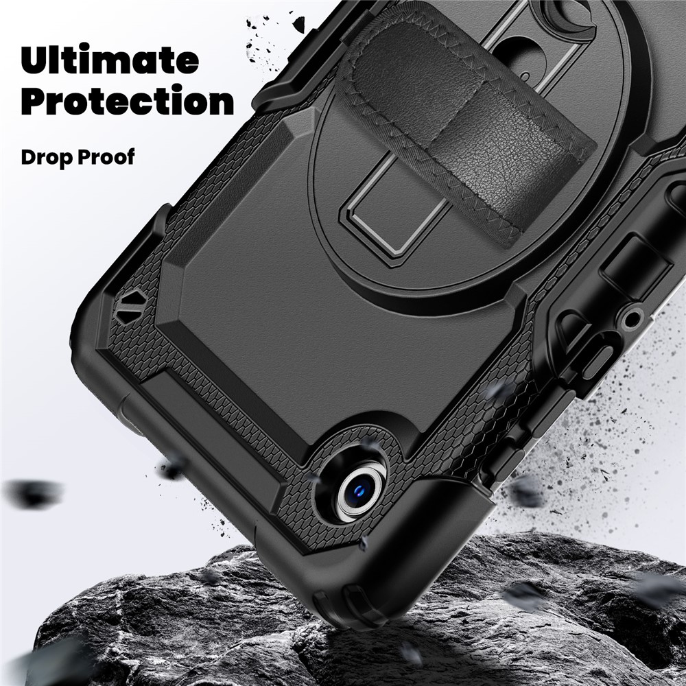  Galaxy Tab A11/A9 Skal 360 Shockproof Hybrid Kickstand Svart