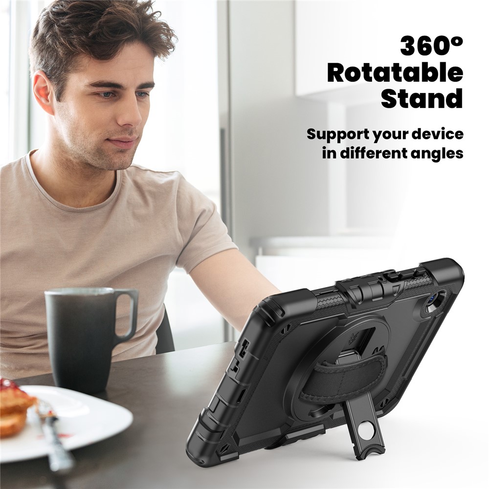  Galaxy Tab A11/A9 Skal 360 Shockproof Hybrid Kickstand Svart