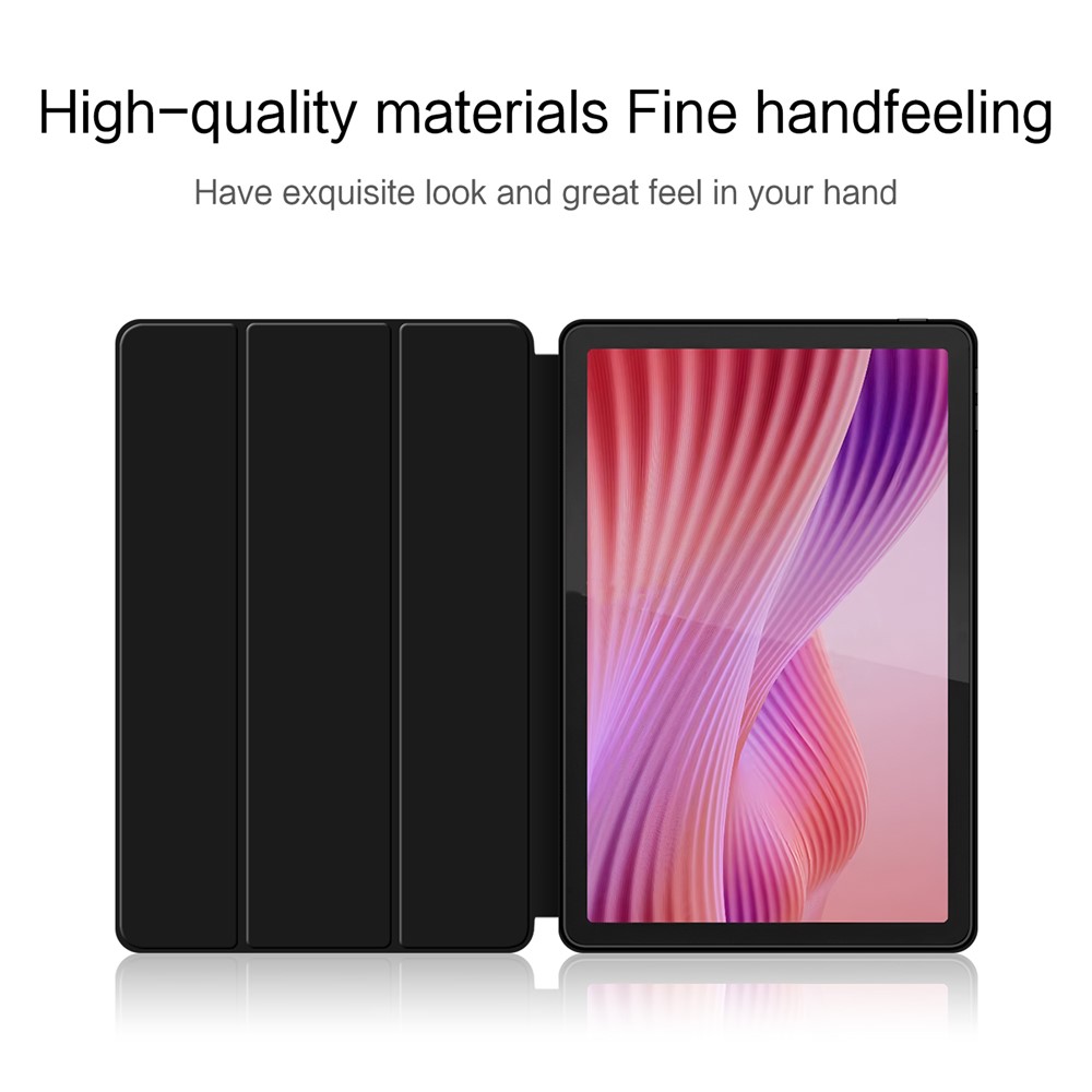  Lenovo Tab 10.1 2025 Fodral Tri-Fold Läder Svart