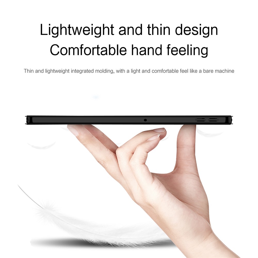  Lenovo Tab 10.1 2025 Fodral Tri-Fold Läder Svart