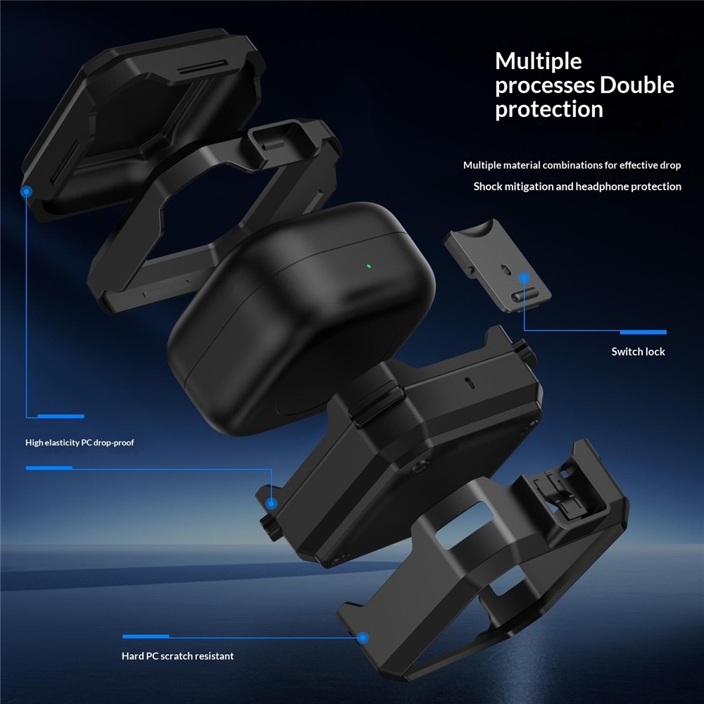  Samsung Galaxy Buds 4/4 Pro Skal Shockproof Hybrid Svart