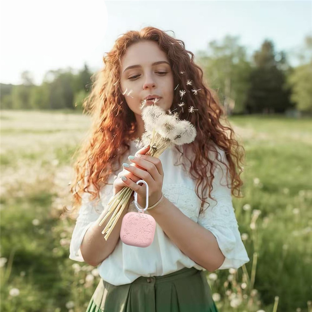  Samsung Galaxy Buds 4 / 4 Pro Skal Silikon Blommigt Tryck Grön
