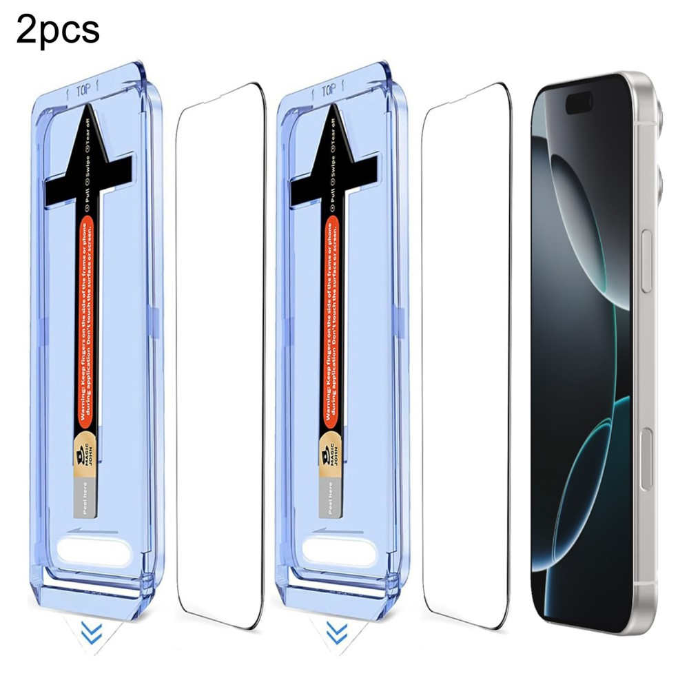  iPhone 16 Pro 2-PACK Skärmskydd Heltäckande Härdat Glas