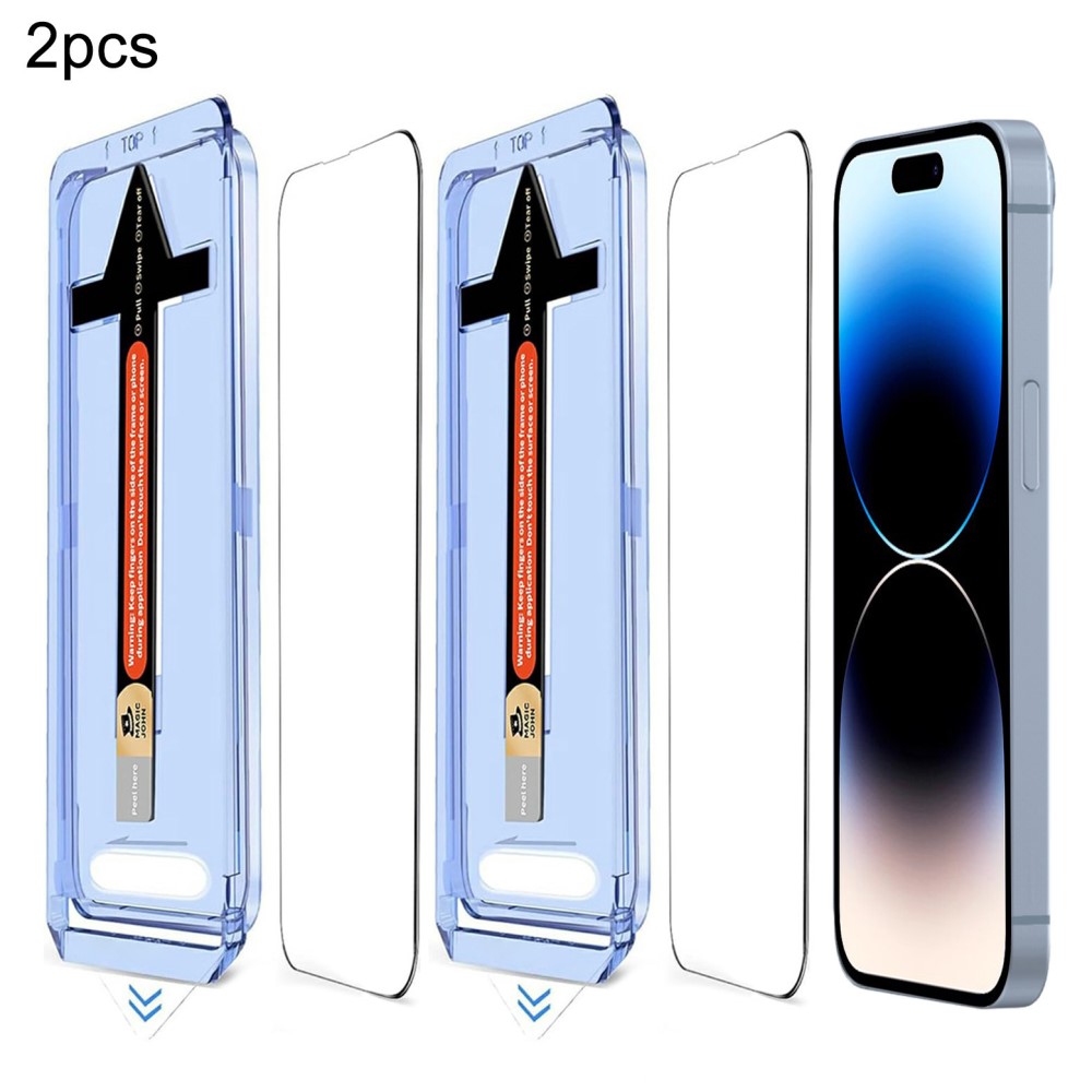  iPhone 14 Pro Max 2-PACK Skärmskydd Heltäckande Härdat Glas