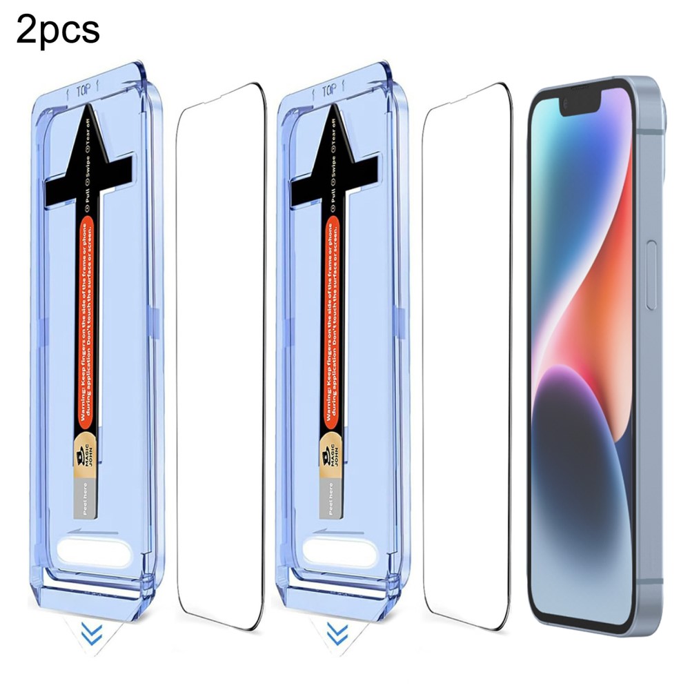  iPhone 14/13 Pro/13 2-PACK Skärmskydd Heltäckande Härdat Glas