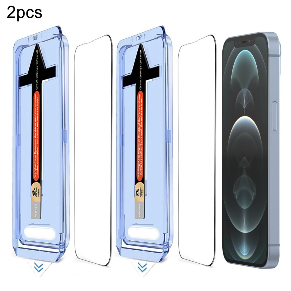  iPhone 12 Pro Max 2-PACK Skärmskydd Heltäckande Härdat Glas
