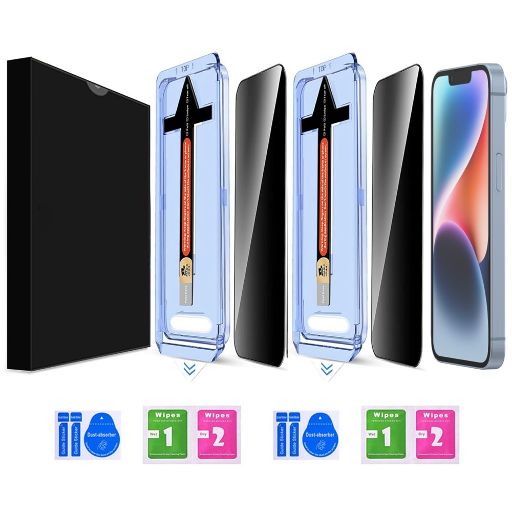  iPhone 14 / 13 Pro / 13 2-PACK Skärmskydd Härdat Glas Privacy