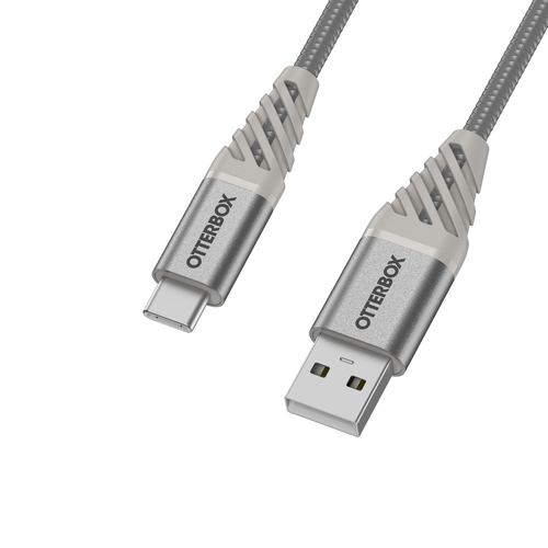 OtterBox OtterBox Premium 1m USB-C - USB-A Kabel Nylonflätad Grå