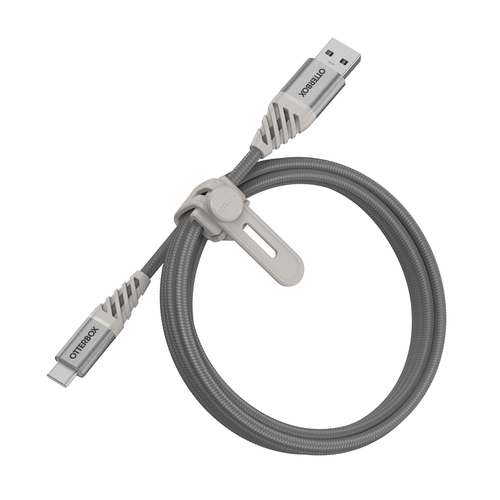 OtterBox OtterBox Premium 1m USB-C - USB-A Kabel Nylonflätad Grå
