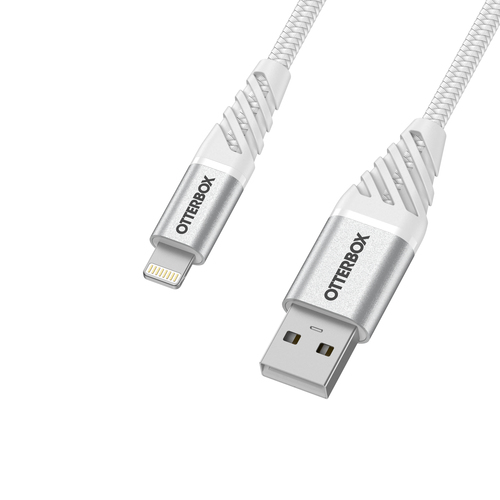 OtterBox OtterBox Premium 1m Lightning - USB-A Kabel Nylonflätad Vit