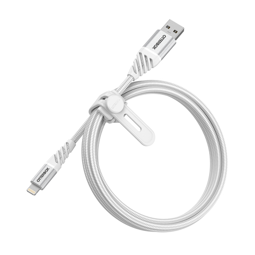 OtterBox OtterBox Premium 1m Lightning - USB-A Kabel Nylonflätad Vit